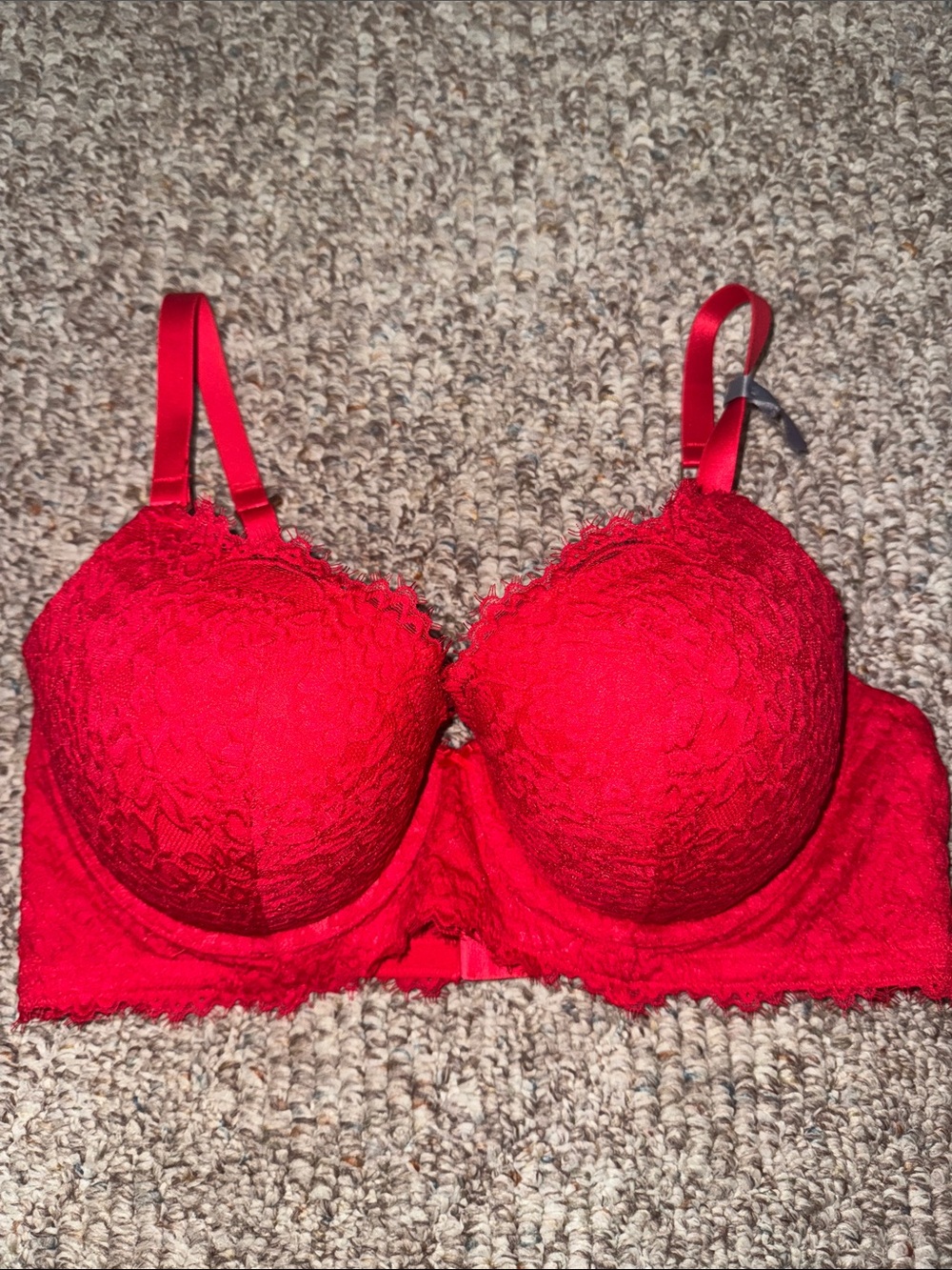 NEW Aerie Real Power Plunge Push Up Bra 38D red lace women’s